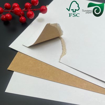 FSC Anti Curl Testliner White Coated Kraft Paper 220gsm Food Safe For Dry Food Packaging