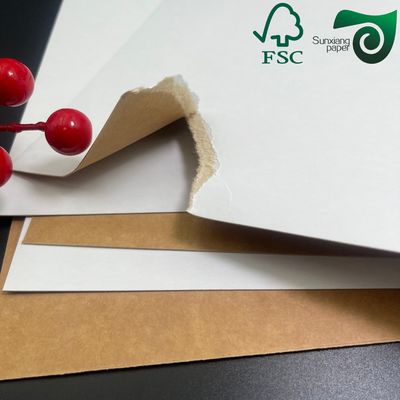 FSC Certified 325gsm Food Grade Kraft Paper White Coated Front Brown Back Virgin Pulp
