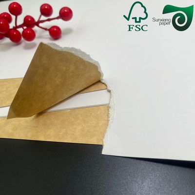 FSC Certified 325gsm Food Grade Kraft Paper White Coated Front Brown Back Virgin Pulp