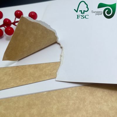 FSC Food Grade CKB White Coated Brown Kraft Board 325gsm High Strength Virgin Pulp Paper