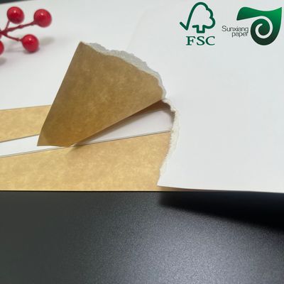 300gsm Dual  Tone Food  Safe Kraft Paper  Coated White Front  Brown Back For Sturdy Food Containers FSC