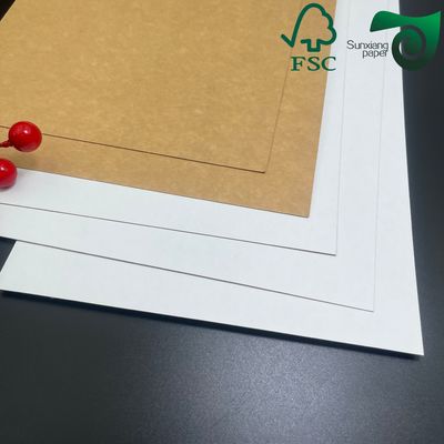300gsm Dual  Tone Food  Safe Kraft Paper  Coated White Front  Brown Back For Sturdy Food Containers FSC