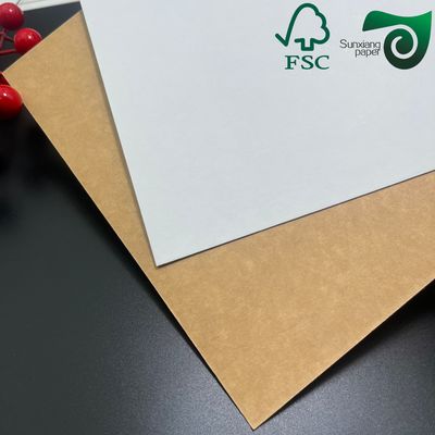 FSC One Side White Brown Back Kraft Board 270gsm 350gsm Food Grade Packaging