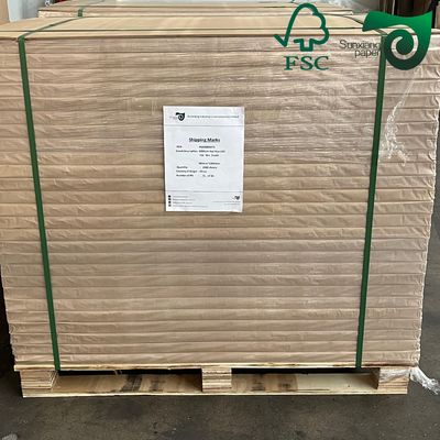 FSC Recycled Kraft Liner Board Paper Hard Stiffness 100gsm 200gsm For Notebook Covers