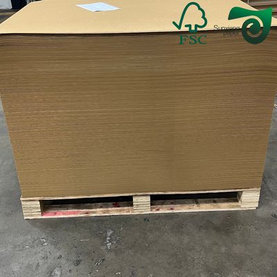 FSC Oilproof Brown Kraft Liner Board PE Coated Paper Rolls 70gsm 90gsm For Food Wrapping