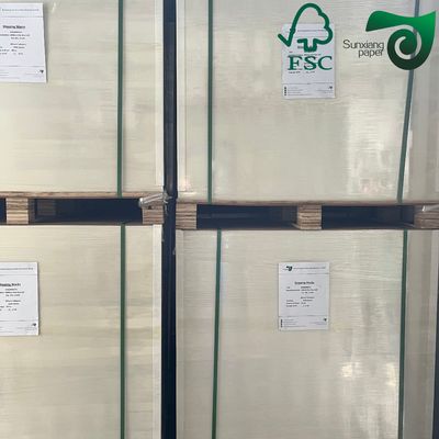 FSC Grade Top Side Clay Coated 365gsm Kraft Paper Food Packaging Virgin Wood Pulp