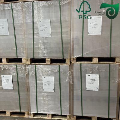 FSC Glossy Surface 1mm 1.5mm Thick White Back Duplex Board Grey Core 102cm 72cm