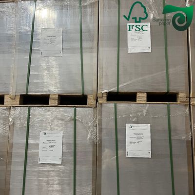 FSC 1250gsm 1500gsm Arch Laminated Grey Board For Folders 615mm  860mm