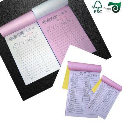 FSC 60gsm Yellow Green Pink Carbonless Copy Paper CB CFB CF Rolls 20lb  With Black Image