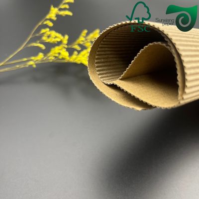 FSC 2 Ply 140gsm 120gsm Brown Fluting Corrugated Paper For Coffee Cup Sleeves
