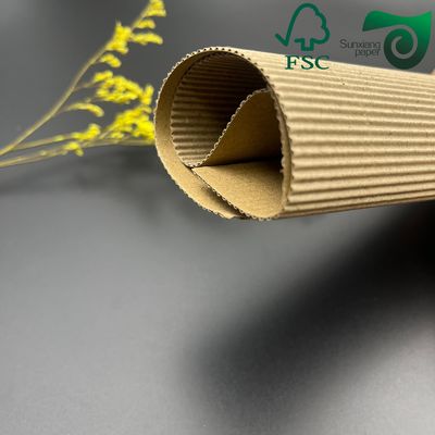 B Flute Single Face Corrugated Paper  Pads  100gsm 125gsm Durable Brown Packaging Corrugated Board