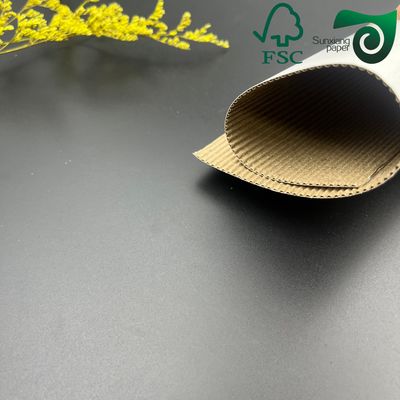 FSC E Flute Single Wall Corrugated Cardboard Sheets Ideal For Brown Coffee Cup Covers