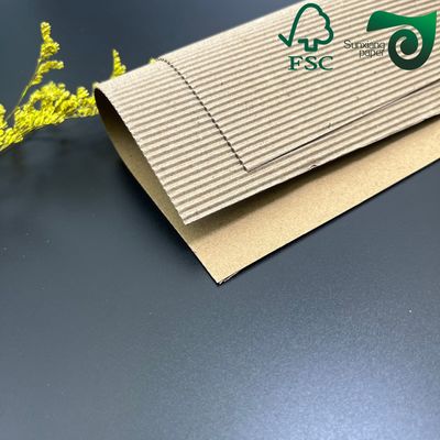 FSC E  Flute Single Wall Corrugated Cardboard Sheets For Brown Coffee Cup Covers