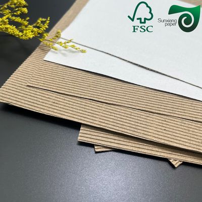 FSC 100g 200g 300g White E F Flute Wrapping Corrugated Paper Board 20"   28"