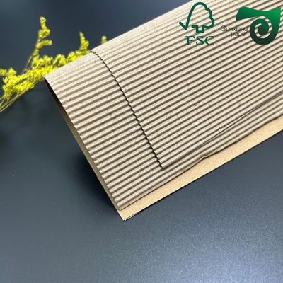 60gsm 70gsm 70cm 100cm FSC Brown Single Sided Coated Ribbed Kraft Paper For Food Wrap Bags