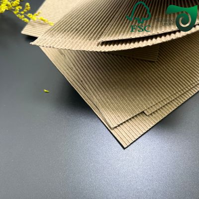 60gsm 70gsm 70cm 100cm FSC Brown Single Sided Coated Ribbed Kraft Paper For Food Wrap Bags