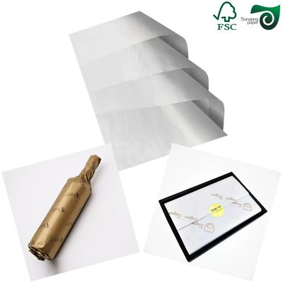 FSC 15gsm 17gsm White Translucent Glassine Paper Metal Protection Gift Wrapping