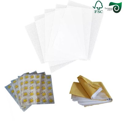 FSC White Greaseproof Paper 38gsm 40gsm  Ideal For Lunch Wrapping Fried Snacks Bacon
