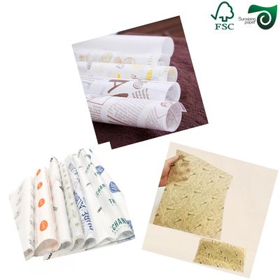 FSC Certified Greaseproof 35g Food Grade Wax Wrap Paper For Sandwiches Hamburgers  Deli Items