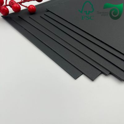 350gsm  400gsm Non-Fading Black Cardboard Virgin Recycled Pulp Black Board For Luxury Packaging Boxes