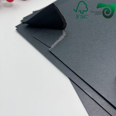 FSC 250GSM 100% Virgin Pulp Through Solid Black Paper Uncoated Foldable Black Card