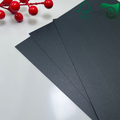 FSC 250GSM 100% Virgin Pulp Through Solid Black Paper Uncoated Foldable Black Card