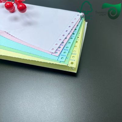 FSC 8.5" 14" Blank Carbonless NCR Paper  White CB  Yellow CF  75gsm 78gsm  Black Image