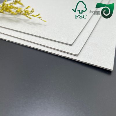 FSC Certified 800gsm 1mm 2mm High Stiffness Grey Chipboard For Book Binding