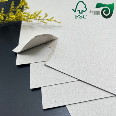 FSC Certified 800gsm 1mm 2mm High Stiffness Grey Chipboard For Book Binding