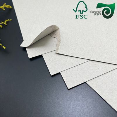 100% Recycled Grey Chipboard Sheets 1mm 2mm Rigid Packaging Board SunXiang PAPER