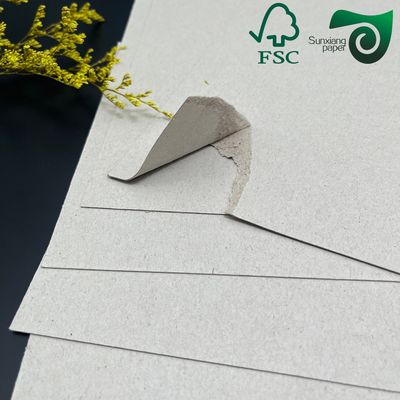 FSC Certified 3mm  3000 Micron Rigid Grey Craft Cardboard For Packaging