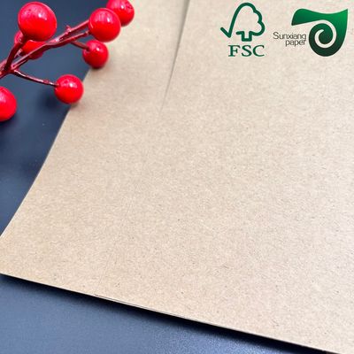 FSC Certified Expansible Brown Kraft Paper Sheets  80gsm 90gsm  For Cement Bag Production