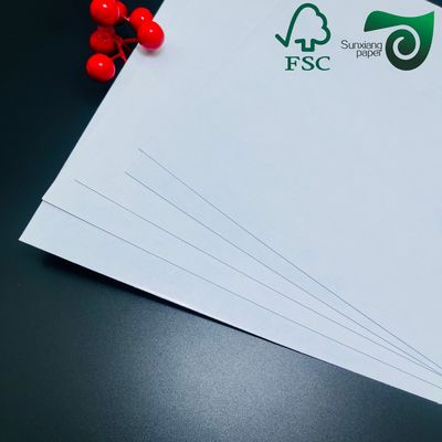White C2S Glossy Coated Paper 100% Virgin Wood Pulp For Advertising Brochure Printing