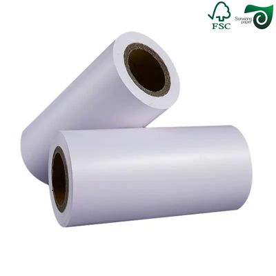 FSC 40gsm  60gsm Single Side Glossy Glassine Paper For Label Backing  White  Yellow Blue