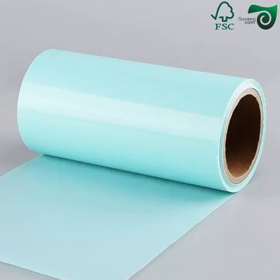 FSC 50g White And Blue Oilproof Glassine Paper Self Adhesive Backing Paper
