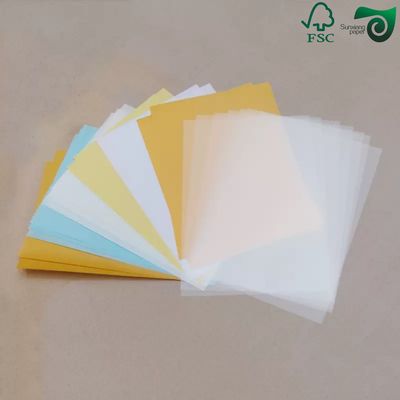 FSC 50g White And Blue Oilproof Glassine Paper Self Adhesive Backing Paper