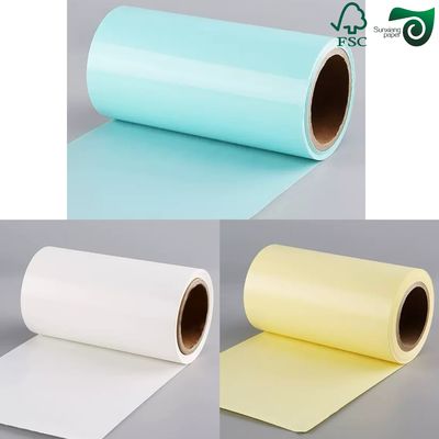 FSC 50g White And Blue Oilproof Glassine Paper Self Adhesive Backing Paper