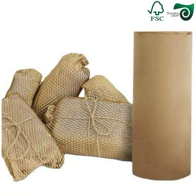 FSC Certified 100gsm Brown Honeycomb Paper Wrap  Eco Cushion For E Commerce Fragile Items