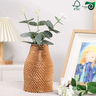 FSC Certified 80gsm Red Brown Honeycomb Wrap  Eco Cushion For E Commerce Fragile Items