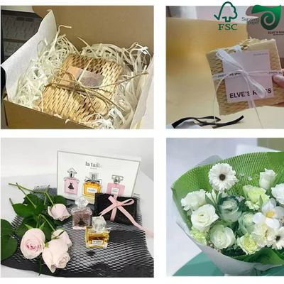 FSC Certified 80gsm Red  White Honeycomb Wrap  Eco Protection For Fragile E Commerce Goods