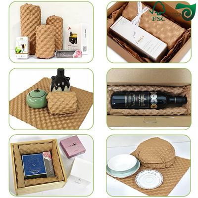 100GSM Brown Honeycomb Paper Wrap Eco Cushion Packaging For E Commerce Fragile Items