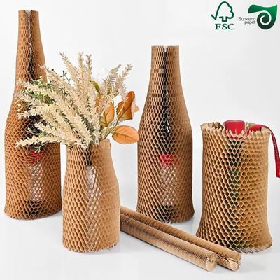FSC 80gsm Brown Honeycomb Paper Wrap Eco Cushion For E Commerce Fragile Items
