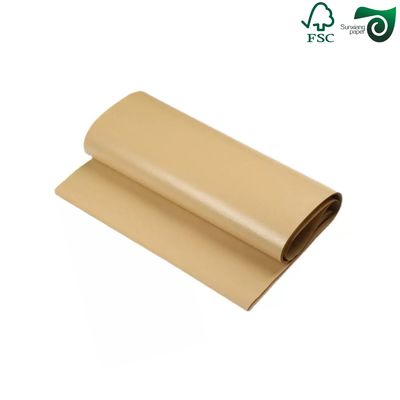 FSC Oilproof Brown Kraft Liner Board PE Coated Paper Rolls 70gsm 90gsm For Food Wrapping
