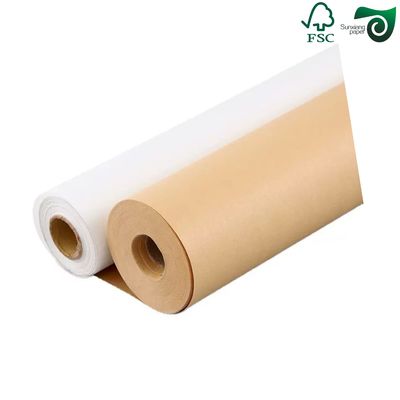 FSC Certified Food Safe White Kraft Paper 50gsm 10g PE Coating Waterproof Oil Proof Paper