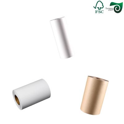 FSC Certified Food Safe White Kraft Paper 50gsm 10g PE Coating Waterproof Oil Proof Paper