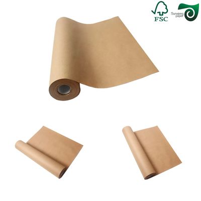 FSC Oilproof Brown Kraft Liner Board PE Coated Paper Rolls 70gsm 90gsm For Food Wrapping