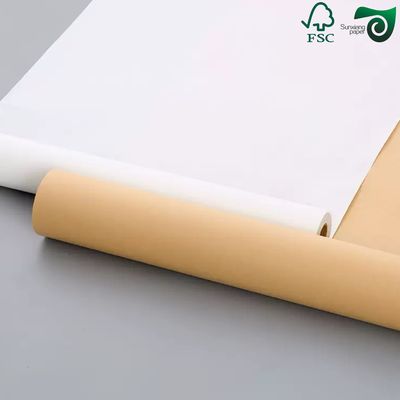FSC Certified Virgin White Kraft Paper Rolls  150gsm 190gsm Kraft Wrapping Paper