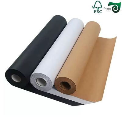 FSC Certified Virgin White Kraft Paper Rolls  150gsm 190gsm Kraft Wrapping Paper