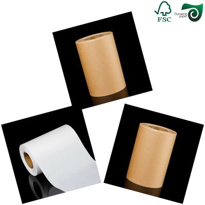 FSC Certified Virgin White Kraft Paper Rolls  150gsm 190gsm Kraft Wrapping Paper