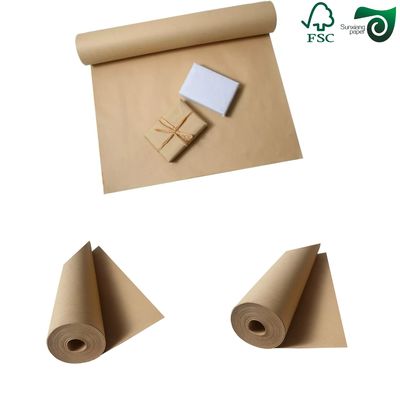 FSC 160gsm Eco Friendly Unbleached Striped Kraft Paper Rolls For Flower Packing